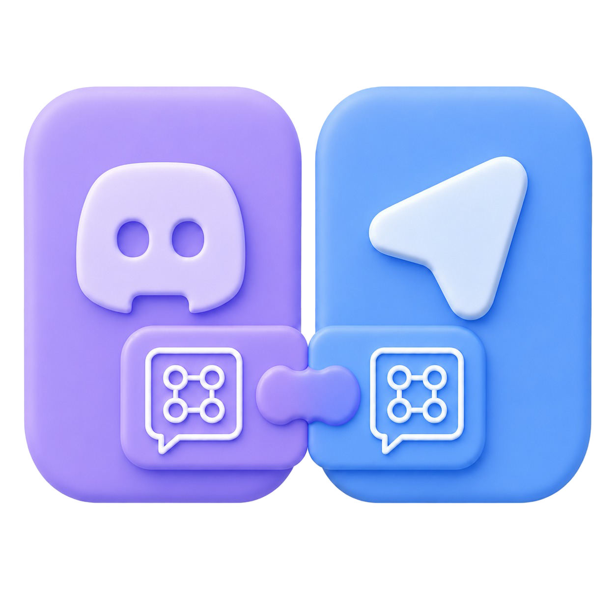Discord and Telegram bot connection illustration